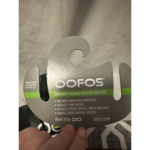 NWT OOFOS Unisex Ooahh Sport Slide Shoes Size Men 7 Woman 9 Black With Logo - Picture 2 of 6